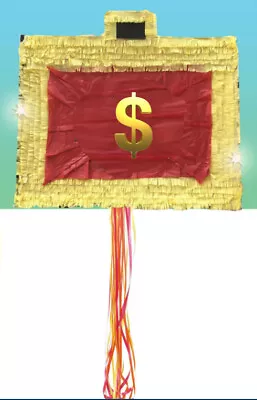 Money Briefcase Birthday Fiesta Parties Pinata Piñata string Party Celebrations - Image 1 of 4