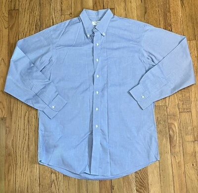 BROOKS 346 Mens Blue Button Down Shirt Size 16 1/2 - 35 Non-Iron - Image 1 of 3