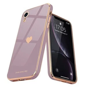 Compatible with iPhone Xr Case for Women Girl Cute Love-Heart Luxury Lavender - Picture 1 of 7