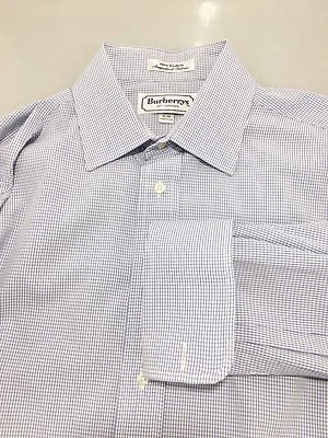 Burberrys London 16 - 33 Blue Check Long-Sleeve Cotton Shirt French Cuffs - Image 1 of 4
