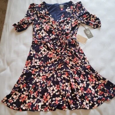 NWT Vince Camuto Floral Print Dress Womens Size 10 Flared Bottom Cottagecore - Image 1 of 4
