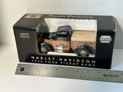 Harley Davidson 1940 Ford Pickup Diecast Banco Exclusivo Distribuidor Edición Limitada Foto 1 de 4