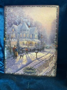 👀Thomas Kinkade Christmas A Holiday Gathering #5 Plate W/Cert & Foam Box 2002👀 - Picture 1 of 3