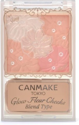 Mezcla de mejillas Canmake Tokyo Glow Fleur tipo 01 algodón coral hecho en Japón Foto 1 de 3