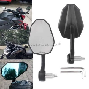 Motorcycle 7/8" 22mm Handle Bar End Rearview Handlebar Side Rear View Mirrors - Picture 1 of 17