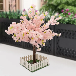 1.2M Light Pink Fake Sakura Flower Artificial Cherry Blossom Tree W/ Square Base - Picture 1 of 14