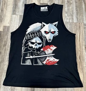 Nueva Camiseta sin Mangas Akumu Ink Para Hombre Conquer Thy Enemy 2XL Grat Wolf Skull Estilo Tatuaje - Imagen 1 de 3