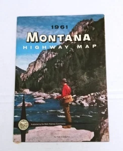 Montana Highway Travel Map 1960s Tourism Tourist 1961 Vintage Brochure Booklet - Picture 1 of 10