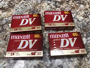 4 Mini DV Cassettes 60 Min. By MAXELL Sealed - Picture 1 of 3