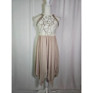 Tween Diva Girls Cocktail Party Dress, Size 16, Lace, Halter Top, Rhinestones - Picture 1 of 6