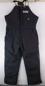 Dickies Overalls Mens Extra Large Short Black Insulated Bibs Cargo Carpenter - Picture 1 of 18