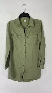 H&M Womens Tunic Dress Button Up Long Sleeve Army Olive Green Size 2. - Picture 1 of 15