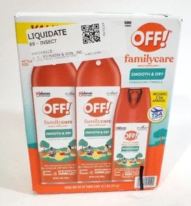 OFF! Clean Feel Smooth Dry Insect Repellent, 3 Pack, two 6 oz. plus 2.5 oz. - Picture 1 of 2