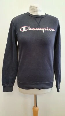V2 BOYS CHAMPION BLACK L/SLEEVE CREW NECK CASUAL JUMPER 13-14 YEARS   - Image 1 of 3