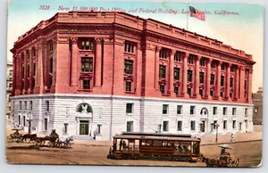 Los Angeles~Eagle Rock Valley Trolley Passes by New $1.5M Post Office~Feds c1910 - Picture 1 of 2