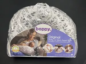 BOPPY Feeding Support Pillow, Gray Taupe Leaves, New w/ Carrying Bag - Picture 1 of 8