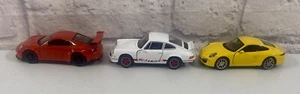 *BRAND NEW* Welly Diecast Cars Lot Of 3 Porsche 911 Turbo White Orange 4 Inch - Picture 1 of 5