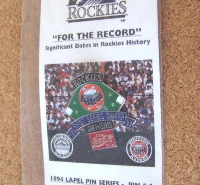 1994 Colorado Rockies #3 pin Coca Cola 7-11 pin 1st Series Sweep Houston Astros - Image 1 of 3