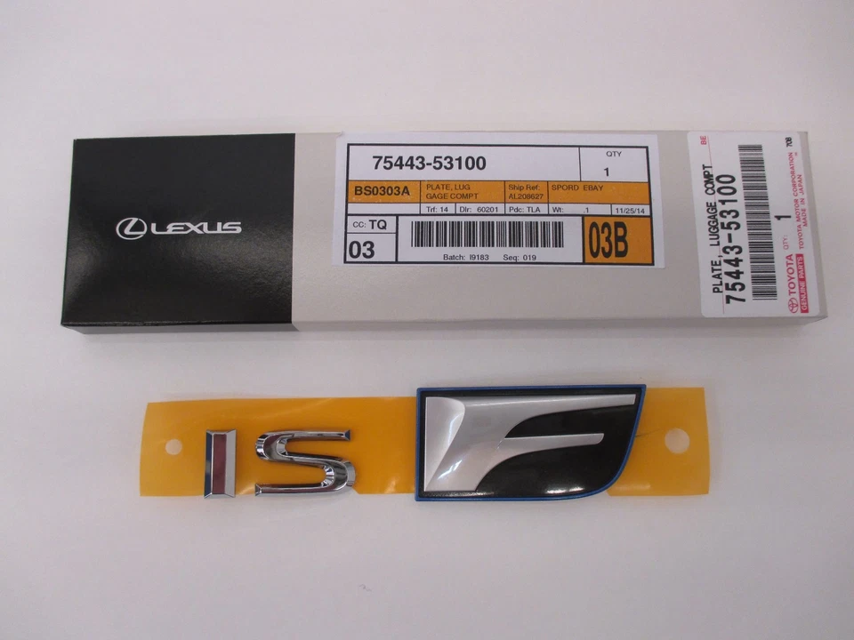 LEXUS OEM FACTORY REAR TRUNK EMBLEM NAME PLATE 2008-2014 ISF - Image 1 of 1