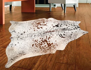 Alfombra de piel de vaca 100 % genuina alfombra de cuero 17,71 pies cuadrados (50"x51") M-136 - Imagen 1 de 3