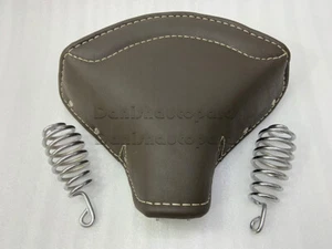 ASIENTO PEQUEÑO LYCETTE SOLO-BSA BANTAM D1/D3 CUERO MARRÓN Y RESORTES CROMADOS - Imagen 1 de 8