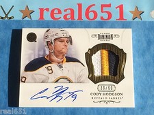 2013-14 Rookie Anthology Dominion CODY HODGSON Auto Patch | 3-Color | /60 | 2012