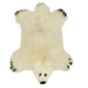 Glacier Wear White Bear Sheepskin Rug/Throw shp756 - Picture 1 of 3