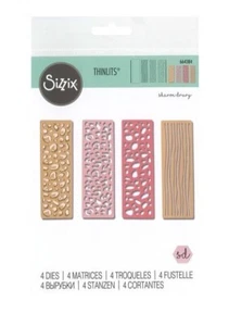 Paquete de 4 troqueles retirados Sizzix Thinlits Wild Thing 664384 Sharon Drury #CR25 - Imagen 1 de 1