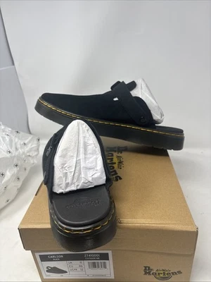 Dr. Martens Carlson Suede Mens And Womens Size 12 Black Slingback 27410001 NIB - Image 1 of 4