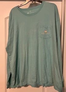 Men’s Southern Marsh Teal Long Sleeve Pocket Shirt Cocktail Collection Size 3X - Picture 1 of 4