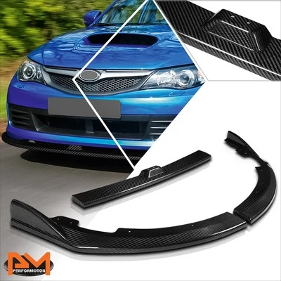 Parachoques delantero de fibra de carbono real para Subaru WRX STI 08-10 labio de alerón inferior Foto 1 de 4
