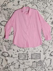 Camicia donna Big Dart rosa con bottoni manica lunga e colletto taglia 10 UK 14 - Foto 1 di 11