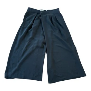 Pantalones culotte Vince negros 100 % seda pierna ancha para mujer talla mediana - Imagen 1 de 17
