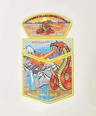 OA SCOUT PATCH 3-PIECE SET CAHUILLA LODGE FUNDRAISER YELLOW BORDER RARE 280 MADE - Image 1 of 2