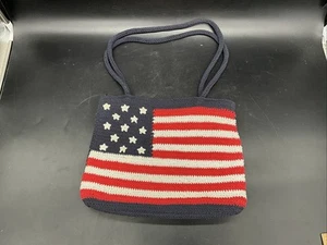 Woven USA Flag Purse 13” W 10 1/2” T - Picture 1 of 8