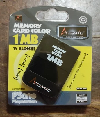 Memory Card 1 MB Atomic PS ONE + NUOVA + Collection GAME Leggere Descrizione  - Immagine 1 di 2