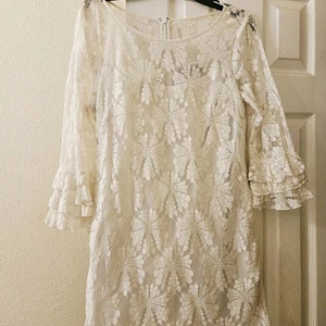 Vestido Jessica H Boho Midi de Encaje Mangas Bellas Fiesta de Vacaciones Invierno Blanco - Imagen 1 de 10