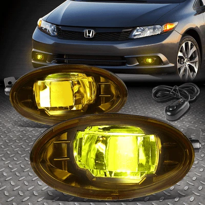 PARA 08-11 HONDA ACUERDO 09-13 CIVIC ÁMBAR LENTE LED PARACHOQUES LUZ ANTINIEBLA LÁMPARA CON INTERRUPTOR Foto 1 de 4