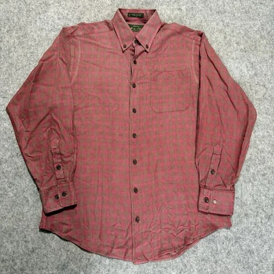 Camisa Orvis Signature Collection Para Hombre M Roja Cuadros Seda Lana Manga Larga Botón Foto 1 de 4