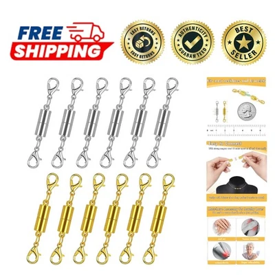 Elegantes cierres magnéticos de oro y plata - Paquete de 12 para diseño de joyas sin esfuerzo Foto 1 de 4