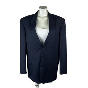 Yves Saint Laurent Pure New Wool Navy Blue Men's Blazer Size M - Picture 1 of 15
