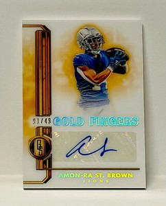 2023 Gold Standard Amon-Ra St. Brown Gold Fingers Auto #'d 1/49 autograph