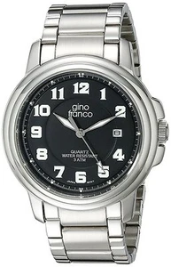 Gino Franco Men's Round Analog Display Quartz Stainless Steel Bracelet Watch - Picture 1 of 2