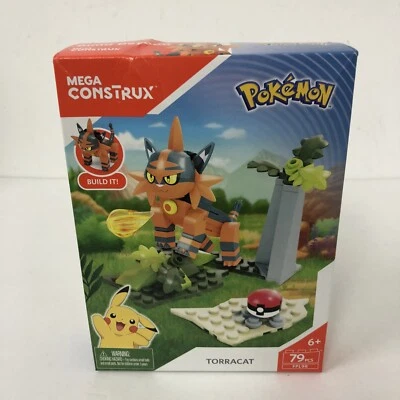 Pokemon Mega Construx Torracat Set 79 Piece Set Sealed Minor Box Wear - Image 1 of 3