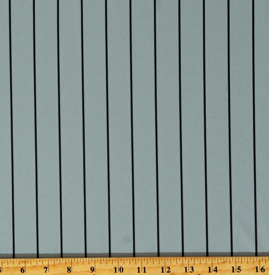 Tecido de beisebol listrado preto sobre cinza malha dupla por jarda D330.60 - Imagem 1 de 1