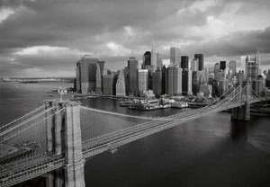 Fotomural-BROOKLYN BRIDGE-(11P)-350x260cm-7 Carriles-Pegamento-Nueva York Manhattan - Imagen 1 de 1