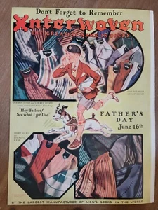 Vintage 1940 Interwoven Socks Father's Day Hey Fellers Print Ad Advertisement - Picture 1 of 1