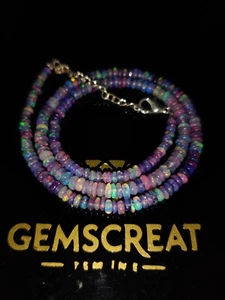 16" Natural Ethiopian Opal Wello Fire Opal Gemstone Beads Necklace Jewelry A2 - Picture 1 of 5