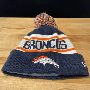 Denver Broncos Beanie Hat Cap Mens NFL Football New Era Blue White - Picture 1 of 11