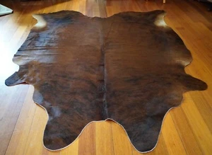 A Beautiful Rich Ochre Red with a light Black Brindling - A Superb Cowhide Rug - Imagen 1 de 6
